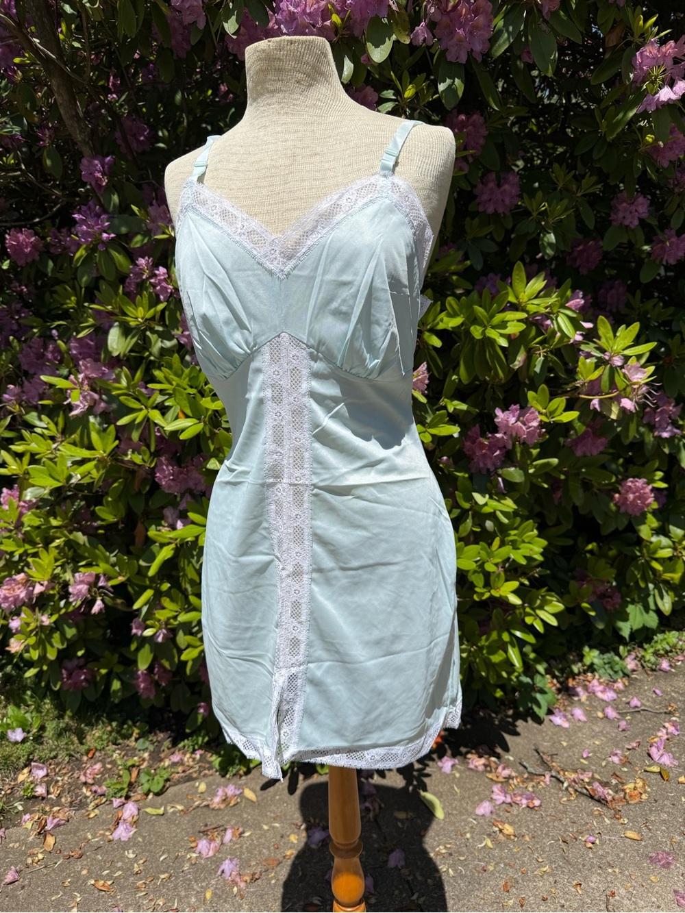 Light Blue Lace-Trim Slip - Women's Intimates - Nightgown
